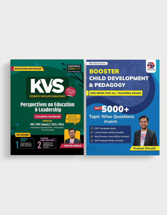 KVS Perspectives on Education & Leadership + Child Development Pedagogy Question Bank Books By Prateek Shivalik ( 2 Books Combo)