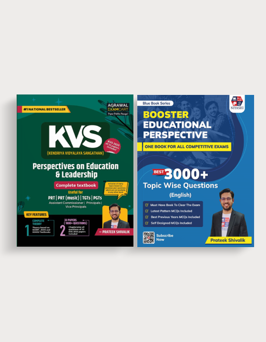 KVS Perspectives on Education & Leadership Textbook + Question Bank Books By Prateek Shivalik ( 2 Books Combo)