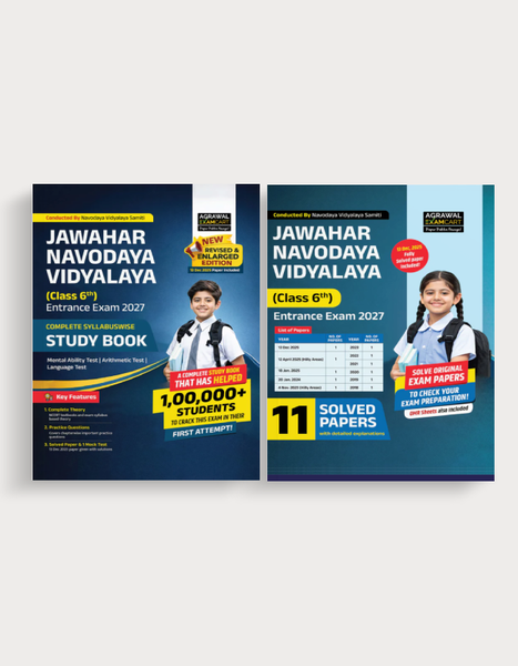 Examcart Jawahar Navodaya Vidyalaya Class 6 Guide Book + Solved Paper Book For 2027 Exam In English (2 Books Combo)