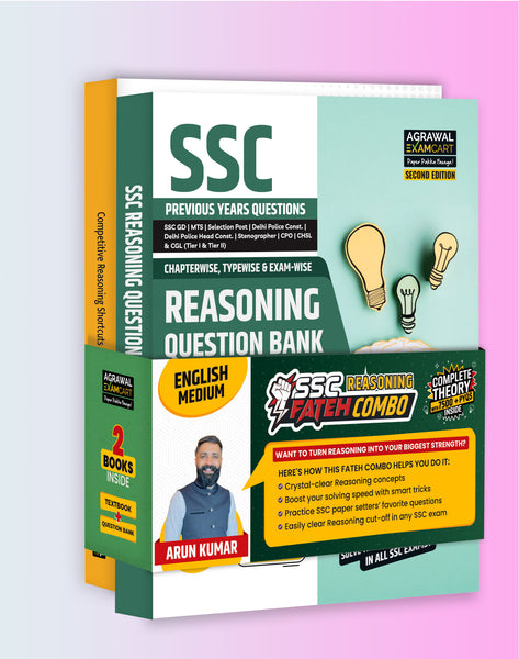 Examcart SSC Reasoning FATEH Combo (Question Bank + Competitive Reasoning Shortcut Secrets Textbook) in English Medium (Set of 2 Books)