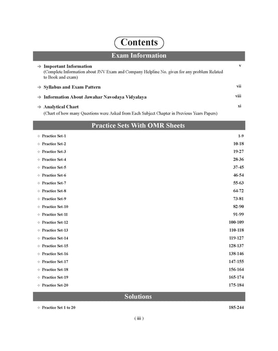 JNV class 6 practice sets 