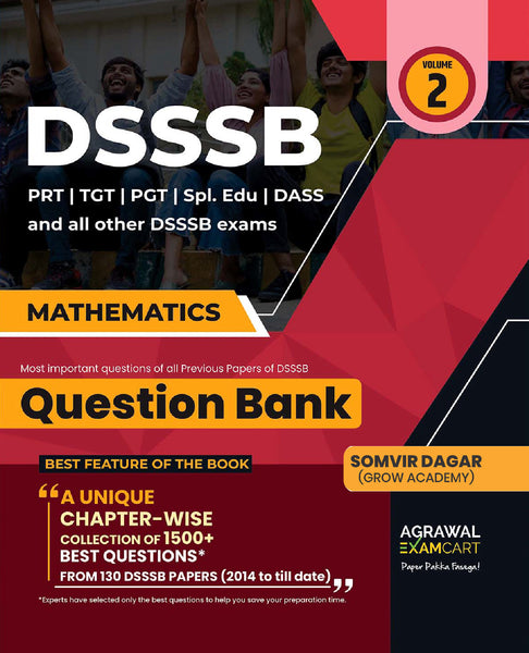 Examcart DSSSB Math Question Bank by Sombir Dagar Sir for PRTs | TGTs | PGTs | Spl. Edu | DASS For 2025 Exam in English