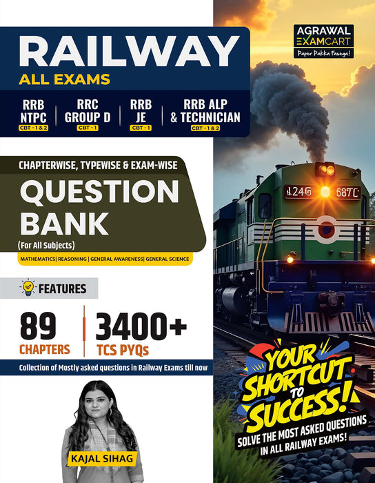 Examcart RRB All Exams Question Bank Book For NTPC, Group D, JE, and ALP & Technician By Kajal Sihag in English