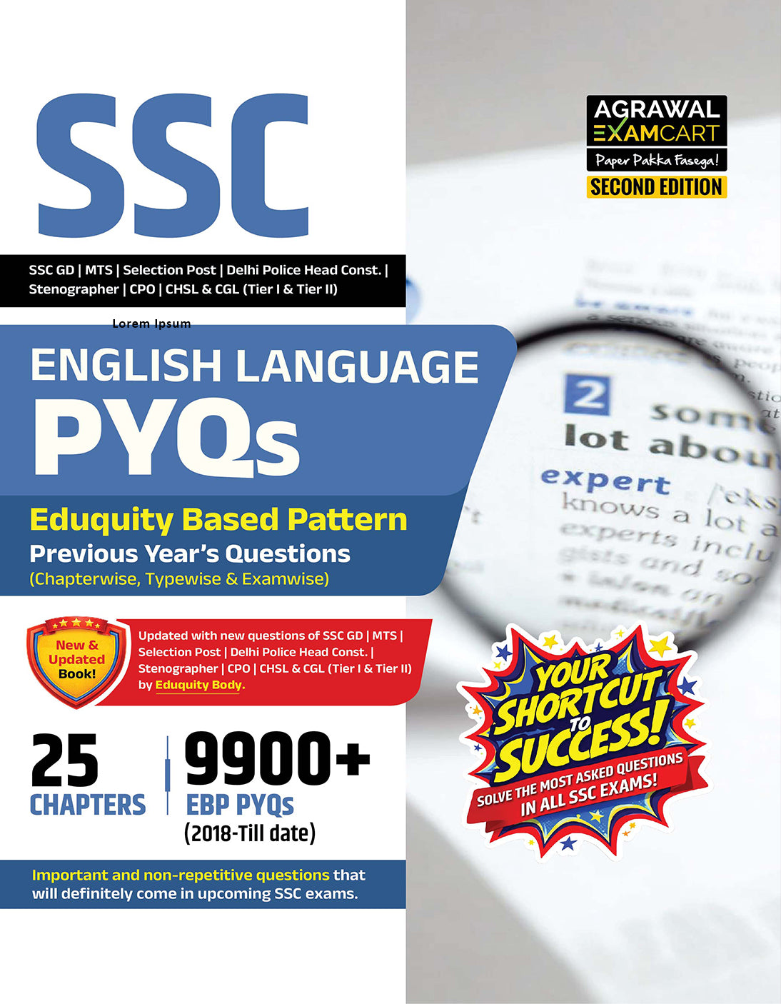 Examcart Latest SSC English Question Bank Book For SSC GD | MTS | Delhi Police | Selection Post | CHSL | Stenographer | CPO & CGL (Tier 1 & 2) 2026 Exam