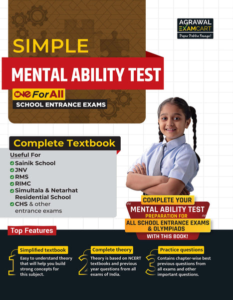 Examcart School Entrance Exam Mental Ability Test (Reasoning)  Class 6th Textbook for 2025 Exam in English