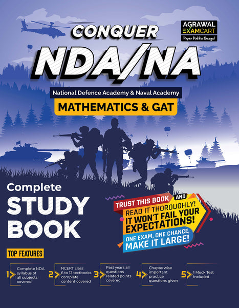 Examcart NDA & NA Complete Math & GAT Guidebook Book In English For 2024 Exam