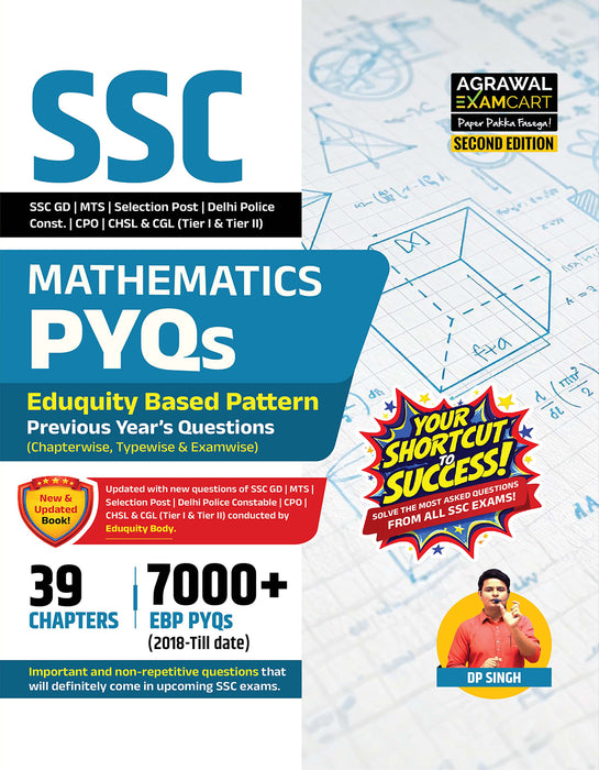 Examcart Latest SSC Math Question Bank Book by DP Singh for SSC GD | MTS | Delhi Police | Selection Post | CHSL | Stenographer | CPO & CGL (Tier 1 & 2) 2026 Exam in English