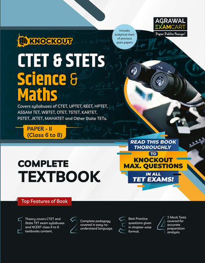Examcart CTET & STETs Paper-2 (Class 6 to 8) Science and Maths Textbook for 2026 Exam in English