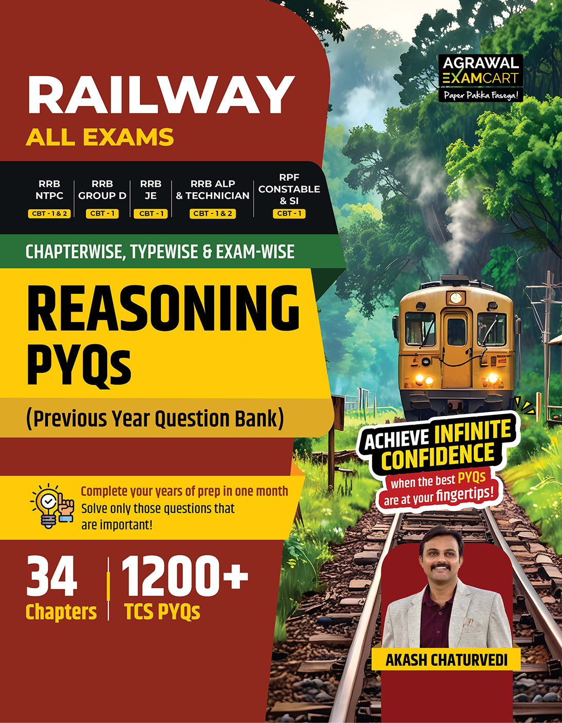 Examcart Railway RRB NTPC, RRC Group D, RRB JE and RRB ALP & Technician Reasoning Question Bank Book By Akash Chaturvedi In English