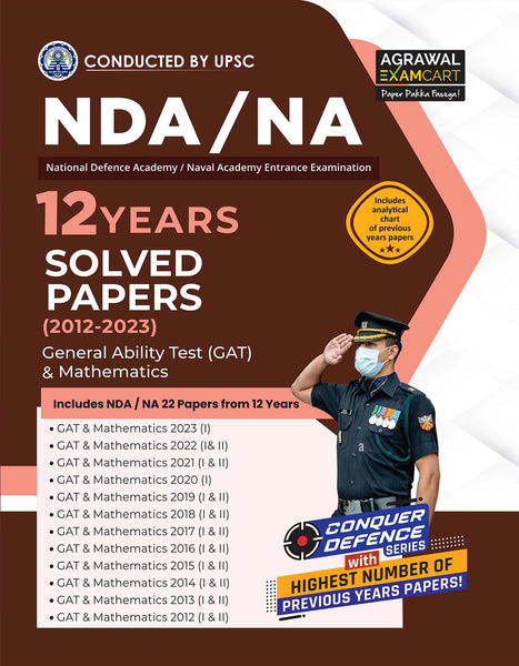 Examcart NDA & NA (GAT & Mathematics)  Latest  Solved Papers For 2023 Exam in English