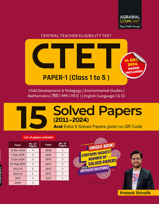 E-Book Examcart CTET Paper 1 (Class 1 to 5) Solved Paper Book By Prateek Shivalik For 2025 Exam In English