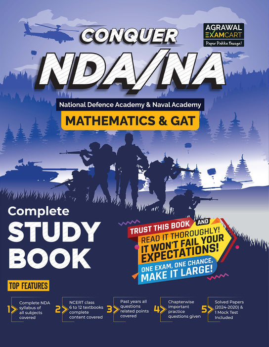 Examcart NDA & NA Complete Math & GAT Guidebook Book In English For 2025 Exam