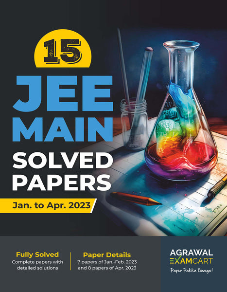 examcart-15-jee-main-solved-papers-january-april-2023-2024-exams-english-book-cover-page