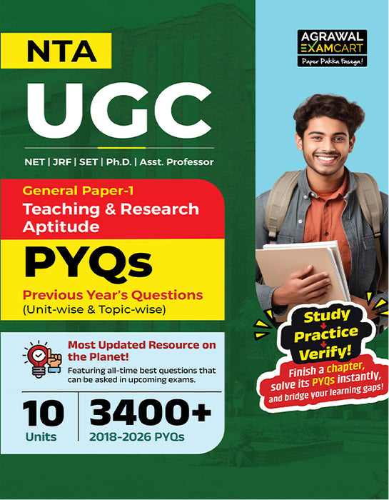 Examcart NTA UGC General Paper 1 Teaching & Research Aptitude PYQs (Previous Year Questions) Book In English