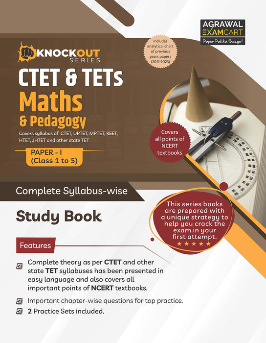 Examcart CTET & TETs Paper 1 Maths & Pedagogy Textbook For 2023 Exam in English
