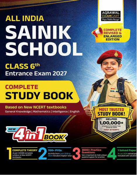 Sainik School Class 6 Study Guide Book For 2027 Entrance Exam In English