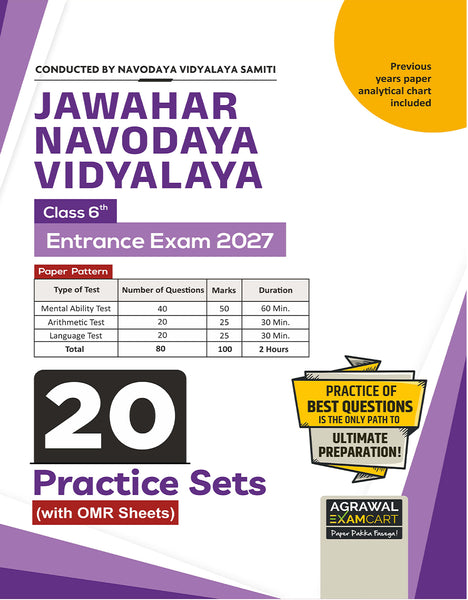 Examcart Jawahar Navodaya Vidyalaya (JNV) Class 6 Practice Sets For Entrance Exam 2027 In English