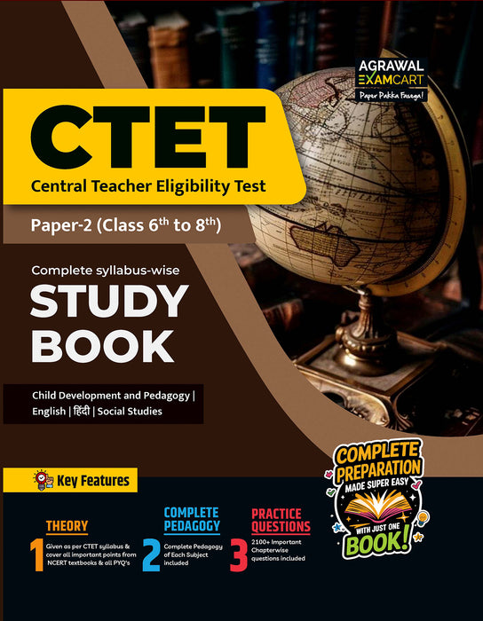 Examcart CTET Paper 2 (Class 6 to 8) Social Studies/Social Science Guidebook in English For 2025 Exam