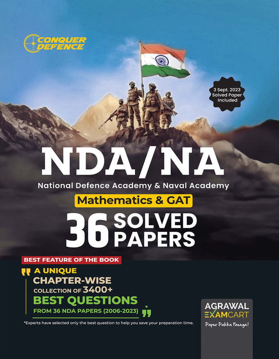 examcart-ndana-maths-gat-36-chapter-wise-solved-papers-2024-exam-english-book-cover-page