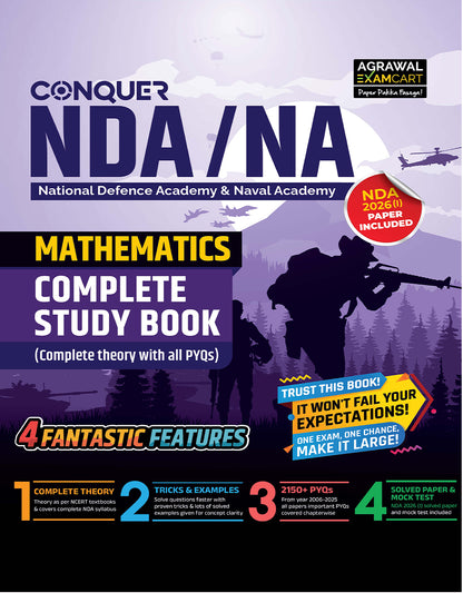 Examcart NDA/NA Mathematics (Guide + PYQ) Book For 2026 Exam In English