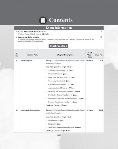 Examcart School Entrance Exam Math Class 6th Textbook For 2026 Exam in English