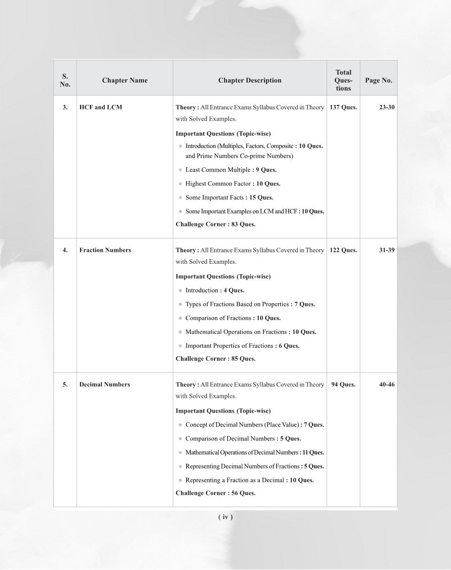 Examcart School Entrance Exam Math Class 6th Textbook For 2026 Exam in English