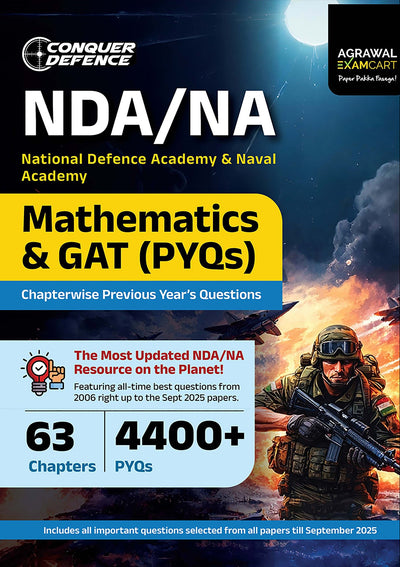 Examcart NDA/NA Mathematics & GAT (PYQs) Question Bank Book For 2026 Exam In English
