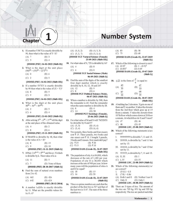 dsssb-mathematics-chapter-wise-solved-papers-2024-exams-english-book-cover-page