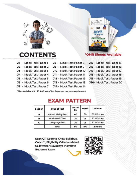 Examcart Jawahar Navodaya Vidyalaya (JNV) Class 6 Abhyaas Mock Papers for 2026 Exam (Bilingual)