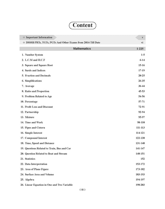 Examcart DSSSB Math Question Bank by Sombir Dagar Sir for PRTs | TGTs | PGTs | Spl. Edu | DASS For 2024 Exam in English