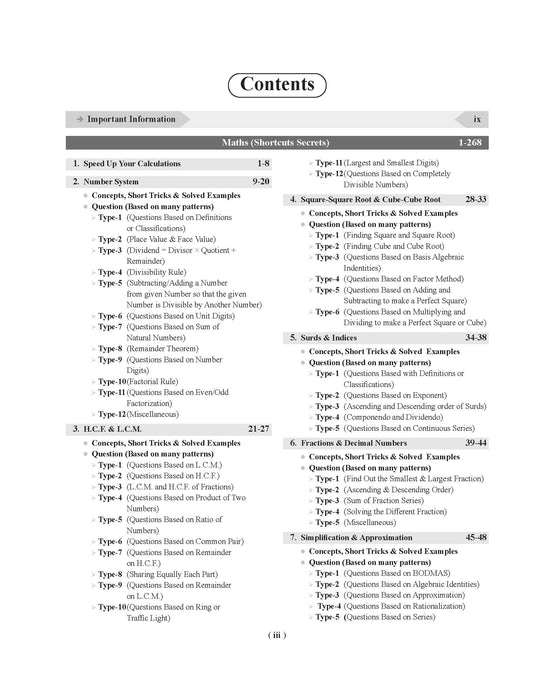 Examcart Competitive Maths Shortcuts Secrets Textbook by DP Singh Sir for All Government Exams (NRA CET, SSC, Bank, Railway, Defence, Police and all other exams) in English