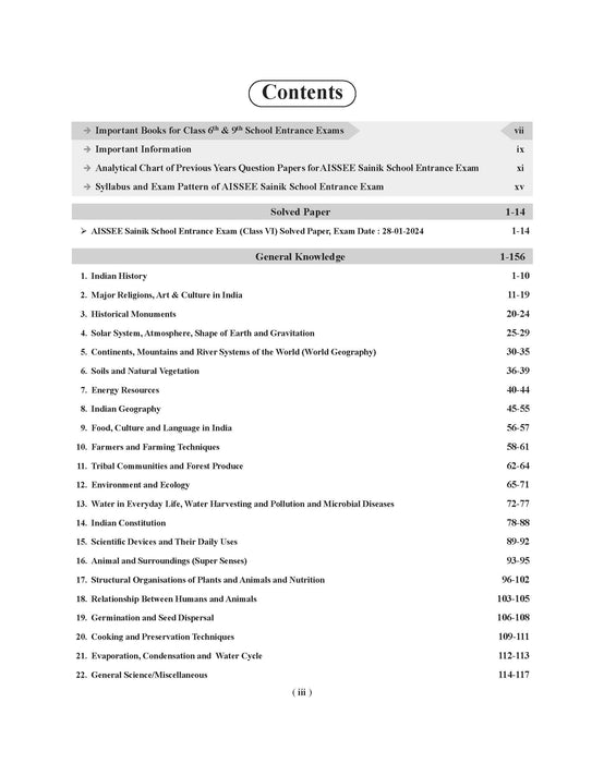 sainik school entrance exam 2025 class 6 book