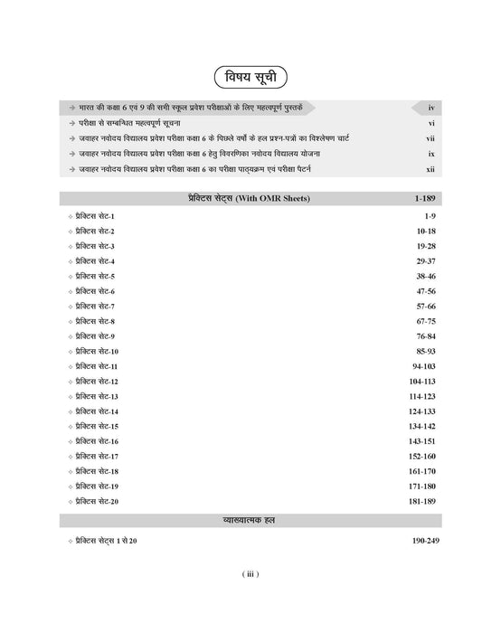 jnv class 6 mock test in hindi