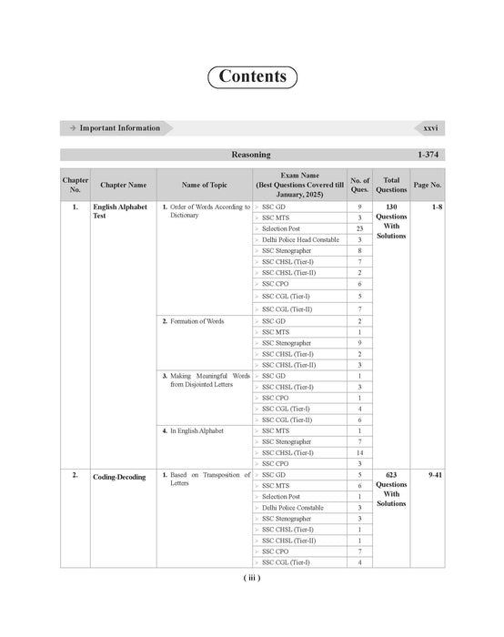 Examcart Latest SSC Reasoning Question Bank By Arun Kumar for SSC GD | MTS | Delhi Police | Selection Post | Stenographer | CHSL | CPO & CGL (Tier 1 & 2) 2025 Exam in English