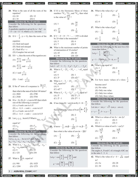 NDA 8 Previous Year Solved Paper of Mathematics & GAT From 2020 To 2024 In English (E-Book)