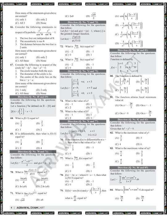 NDA 8 Previous Year Solved Paper of Mathematics & GAT From 2020 To 2024 In English (E-Book)