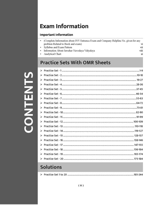 Examcart Jawahar Navodaya Vidyalaya (JNV) Class 6 Practice Sets For Entrance Exam 2027 In English | 20 Practice Sets