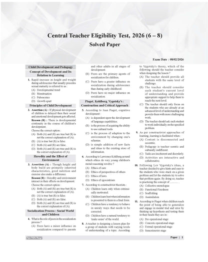 Examcart CTET Paper 2 (Class 6 to 8) Maths & Science Solved Papers Book By Prateek Shivalik For 2026 Exam In English