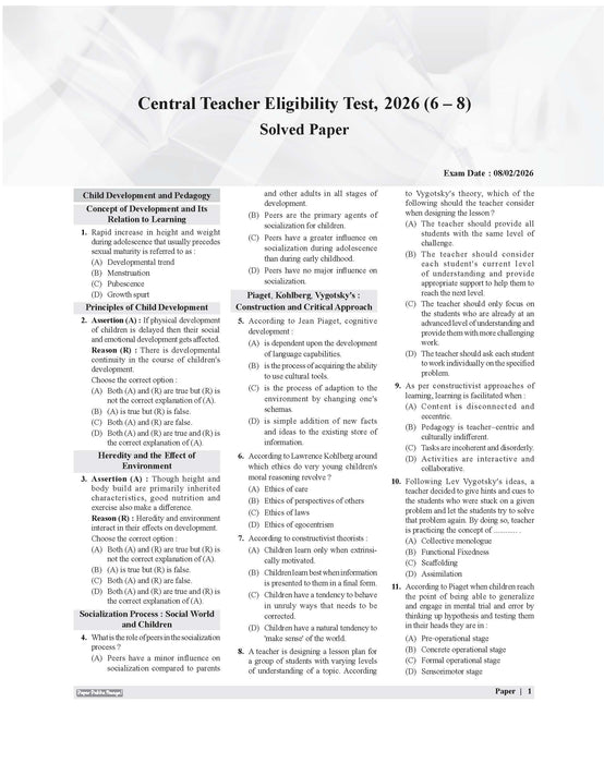 Examcart CTET Paper 2 (Class 6 to 8) Maths & Science Solved Papers Book By Prateek Shivalik For 2026 Exam In English