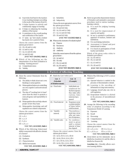 Examcart NTA UGC General Paper 1 Teaching & Research Aptitude PYQs (Previous Year Questions) Book In English