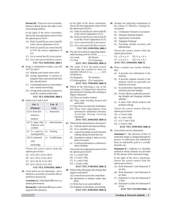 Examcart NTA UGC General Paper 1 Teaching & Research Aptitude PYQs (Previous Year Questions) Book In English