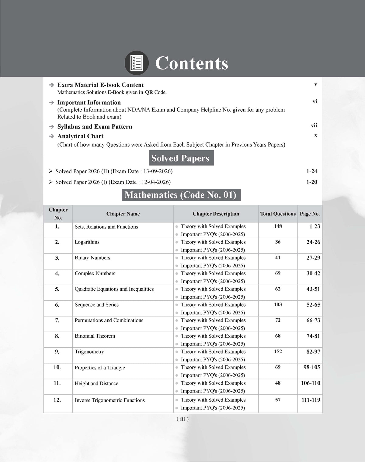 Examcart NDA/NA Mathematics (Guide + PYQ) Book For 2026 Exam In English