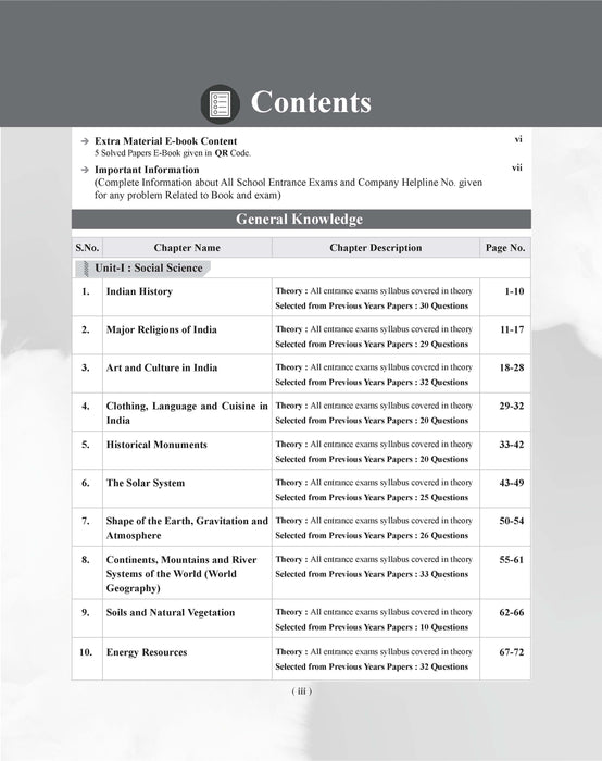 Examcart School Entrance Exam General Knowledge Class 6th Textbook For 2027 Exam in English