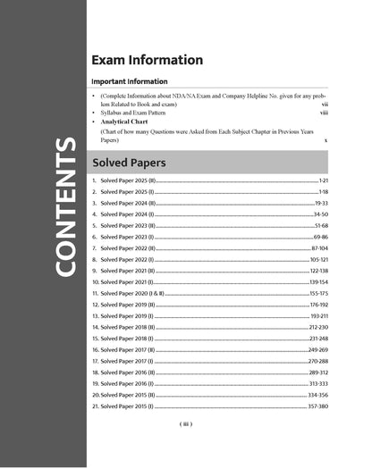 Examcart NDA/NA (National Defence Academy/ Naval Academy) 27 Math Solved Papers (2012-2025) Book For 2026 Exam in English