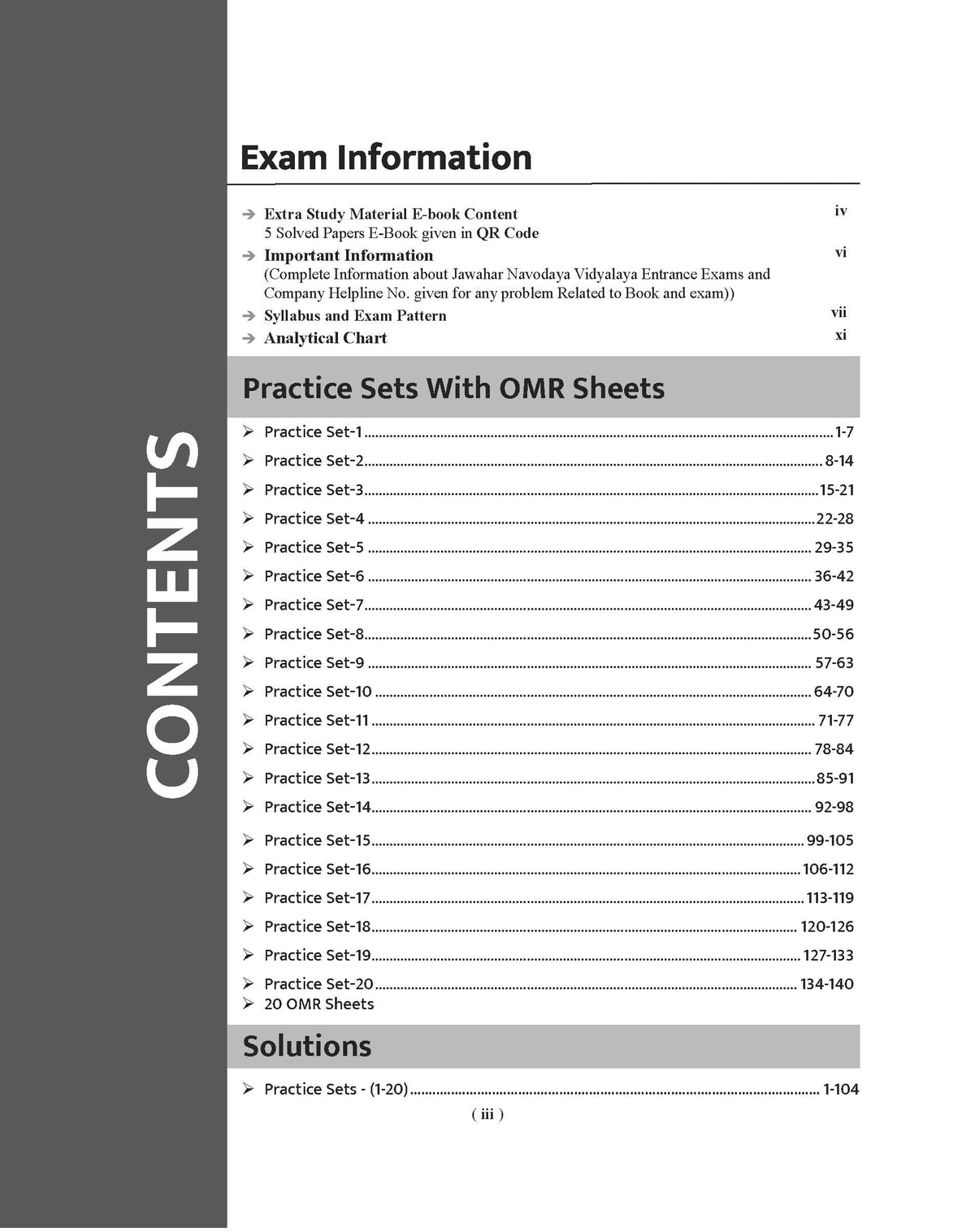 Examcart Jawahar Navodaya Vidyalaya (JNV) Class 6 Practice Sets For Entrance Exam 2027 In English | 20 Practice Sets