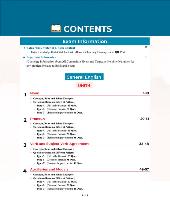 Examcart Latest General English Book For All Competitive Exams 2026 | SSC, Banking, NDA, CDS, DSSSB, Teaching Exams, UPSC & State PCS and College Entrance Exams