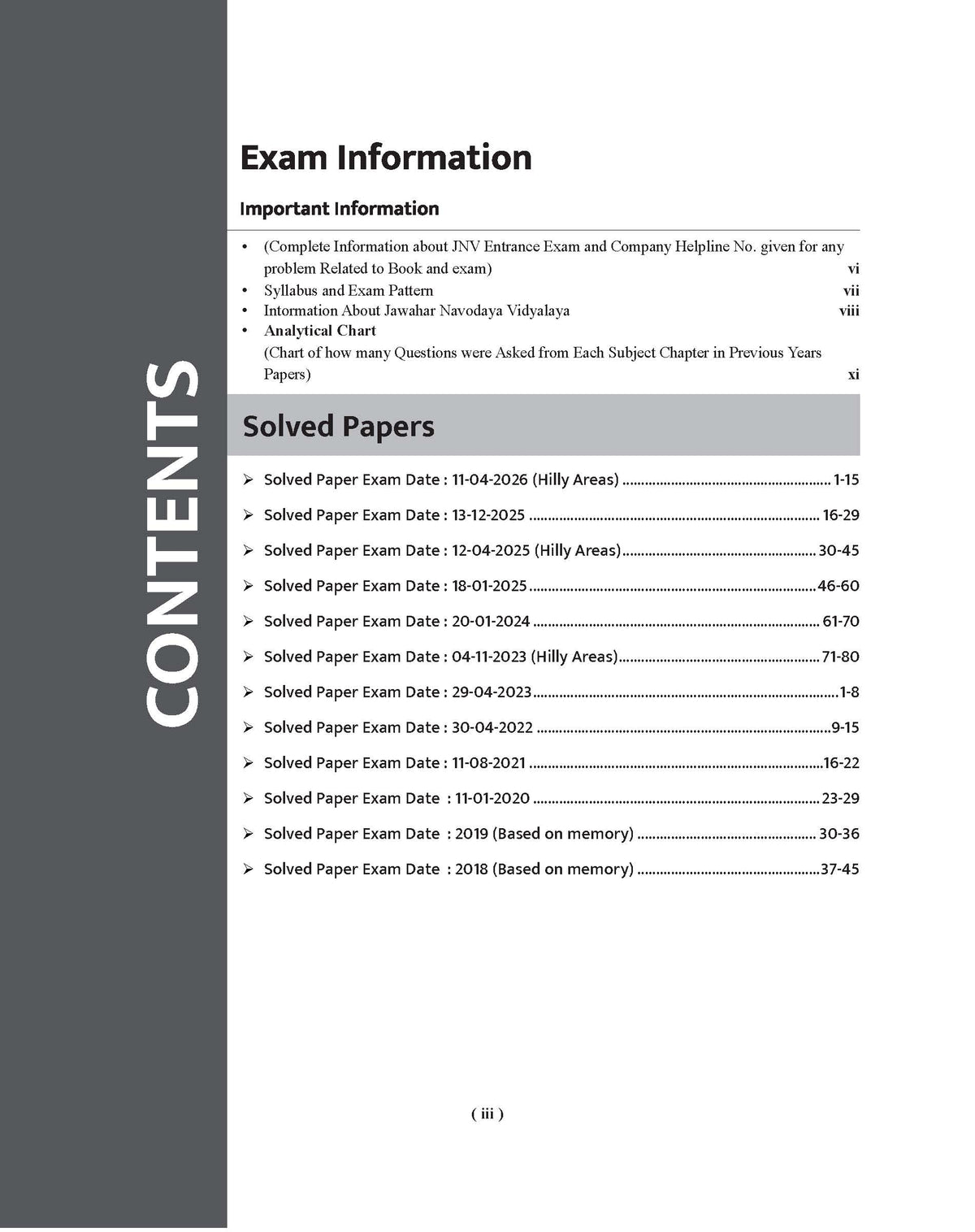 Examcart Jawahar Navodaya Vidyalaya (JNV) Class 6 Solved Paper Book For 2027 Exam In English | 12 Solved Papers