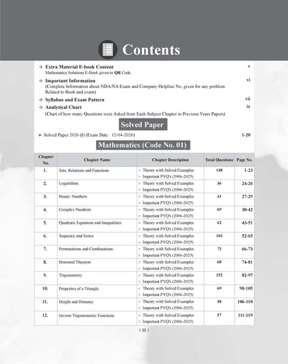 Examcart NDA/NA Mathematics (Guide + PYQ) Book For 2026 Exam In English