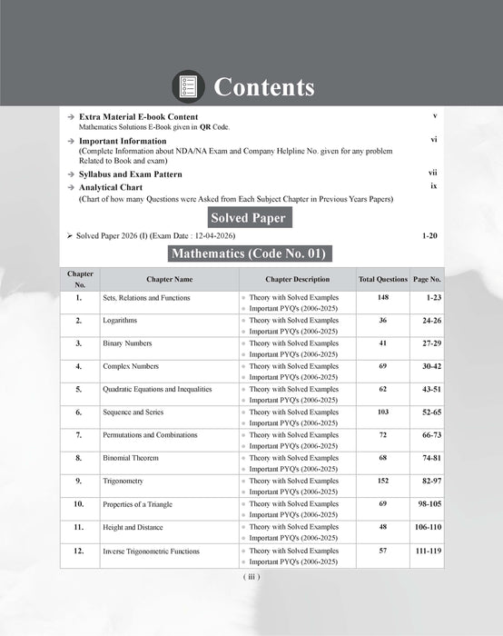 Examcart NDA/NA Mathematics (Guide + PYQ) Book For 2026 Exam In English