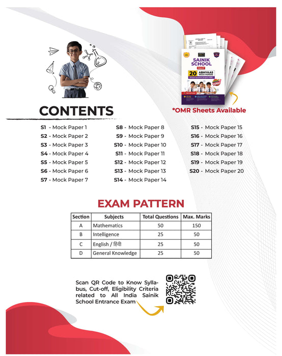 Examcart Sainik School Class 6 Abhyaas Mock Test Papers For 2027 Entrance Exam in Bilingual